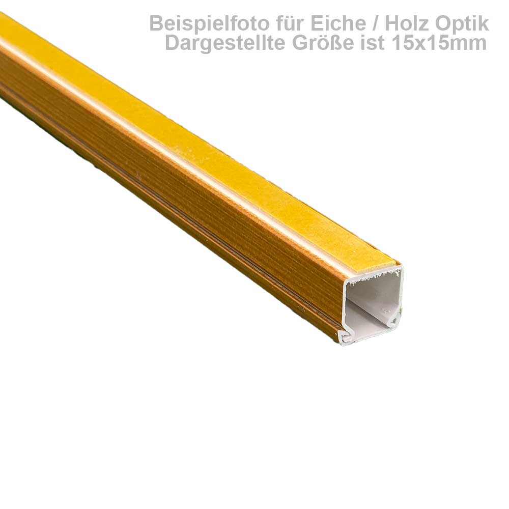20x10 mm Kabelkanal Eiche Holz Optik Selbstklebend 2x 1m