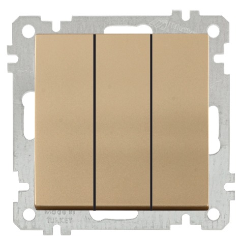 3 fach Schalter Gold Optik - CANDELA Schalterserie