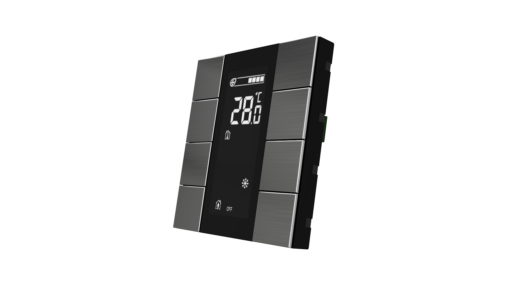 KNX Taster mit Display iSwitch · Edelstahl Natur 8