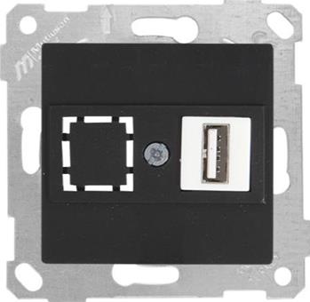 USB Anschluss Schwarz (RITA Metall Optik)