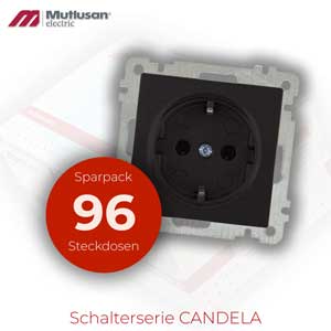 Sparset 96x Steckdosen Schwarz CANDELA Serie