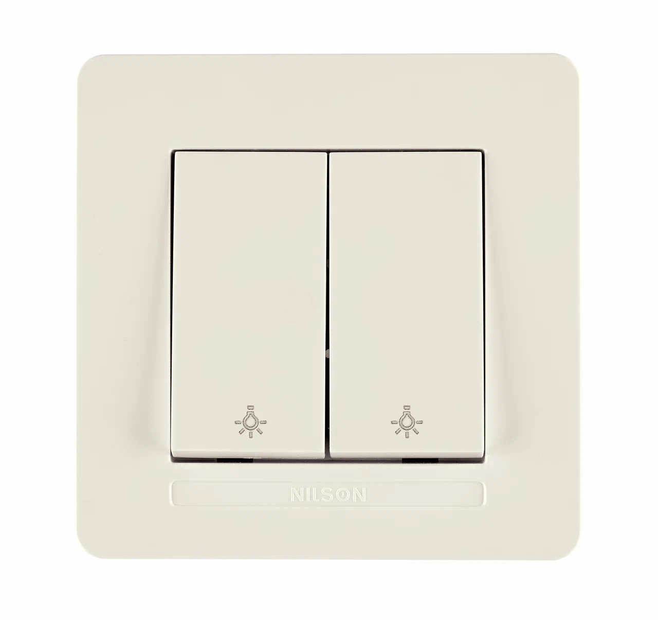 Serienschalter 2-fach Rahmen Set Creme · SELENE