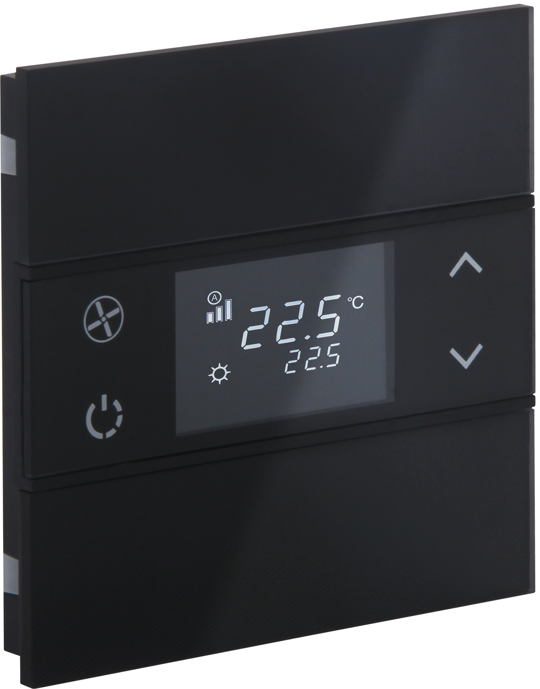 KNX Glastaster mit Thermostat ROSA · schwarz 2