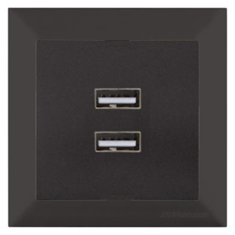 2-fach USB Ladesteckdose mit Rahmen Schwarz - CANDELA Schalterserie 2-fach USB Ladesteckdose mit Rahmen Schwarz - CANDELA Schalterserie