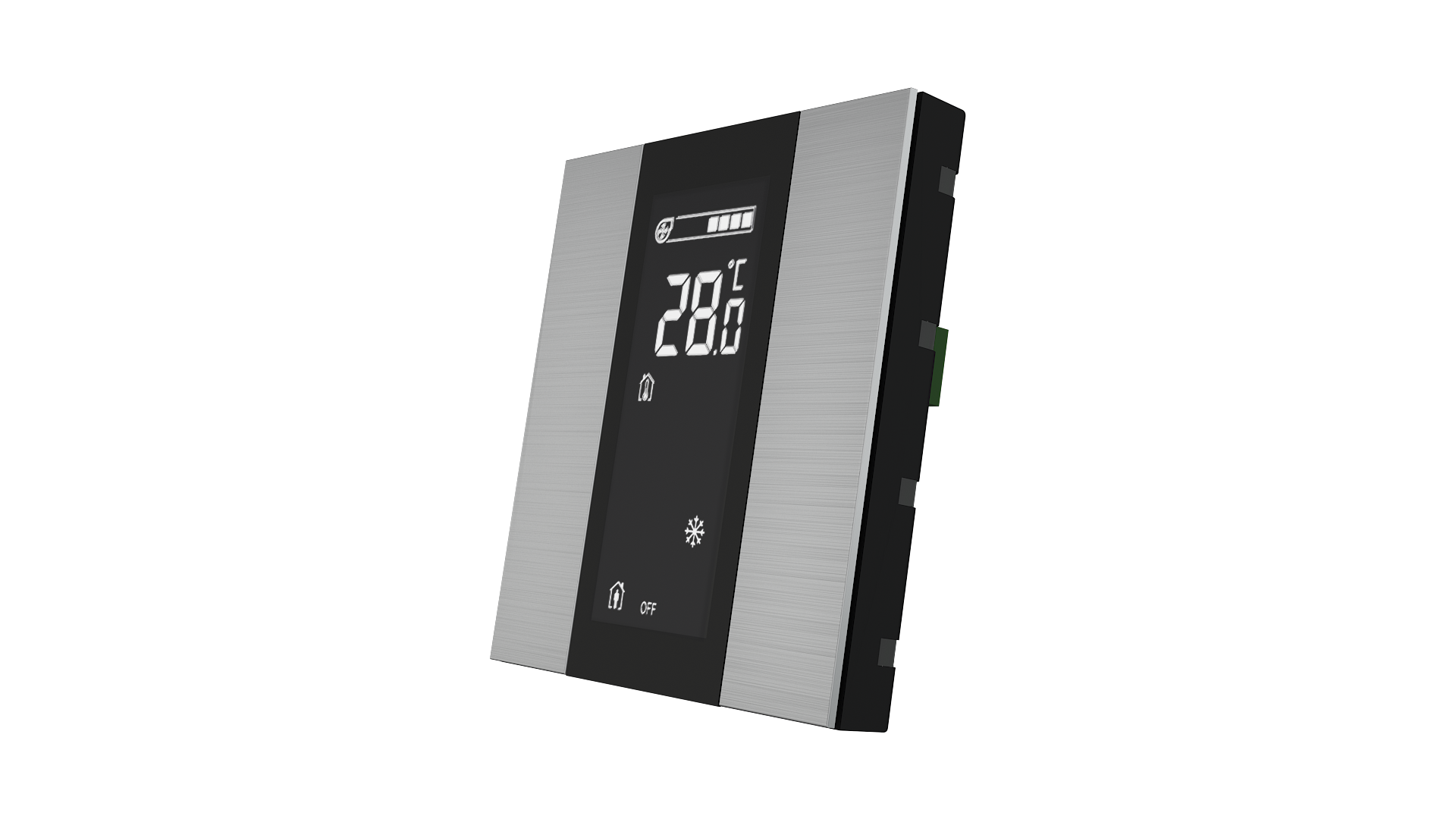 KNX Raumtemperatursensor iSwitch+ Aluminium Natur 2 Tasten