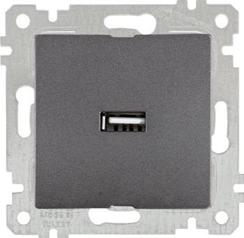 USB Steckdose mit Ladefunktion einfach Anthrazit - RITA Schalterserie USB Steckdose mit Ladefunktion einfach Anthrazit - RITA Schalterserie