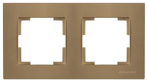 2 fach Rahmen horizontal Gold Optik - RITA Schalterserie 2 fach Rahmen horizontal Gold Optik - RITA Schalterserie