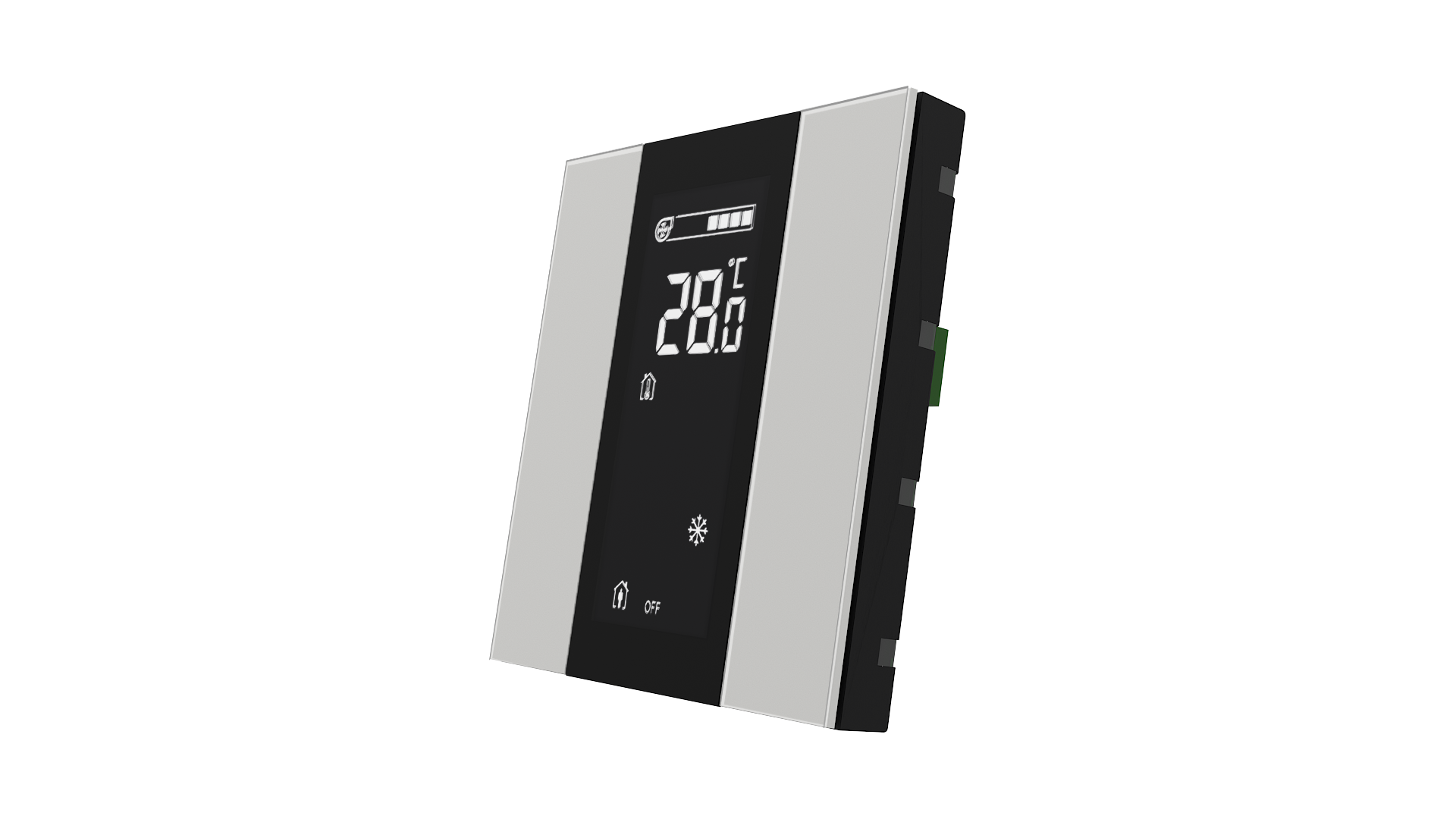 KNX Raumtemperatursensor mit Air Quality Sensor iSwitch+ Glas Weiß 2 Tasten KNX Raumtemperatursensor mit Air Quality Sensor iSwitch+ Glas Weiß 2 Tasten