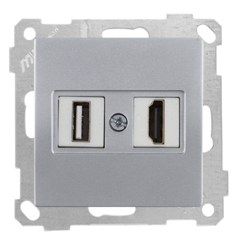 HDMI und USB Anschluss Silber (CANDELA Metall Optik) HDMI und USB Anschluss Silber (CANDELA Metall Optik)