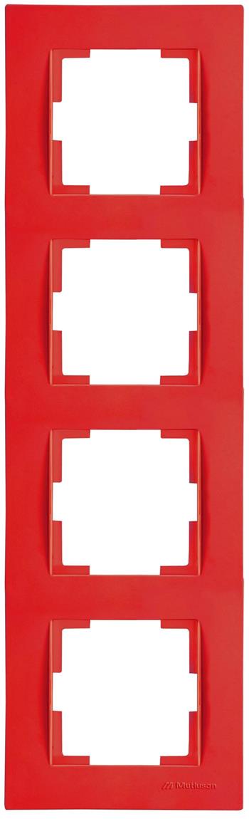 4 fach Rahmen vertikal Rot (RITA Pastell Farben)