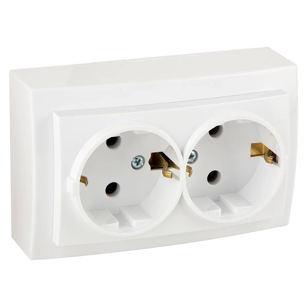 Doppelsteckdose Weiß · THEMIS