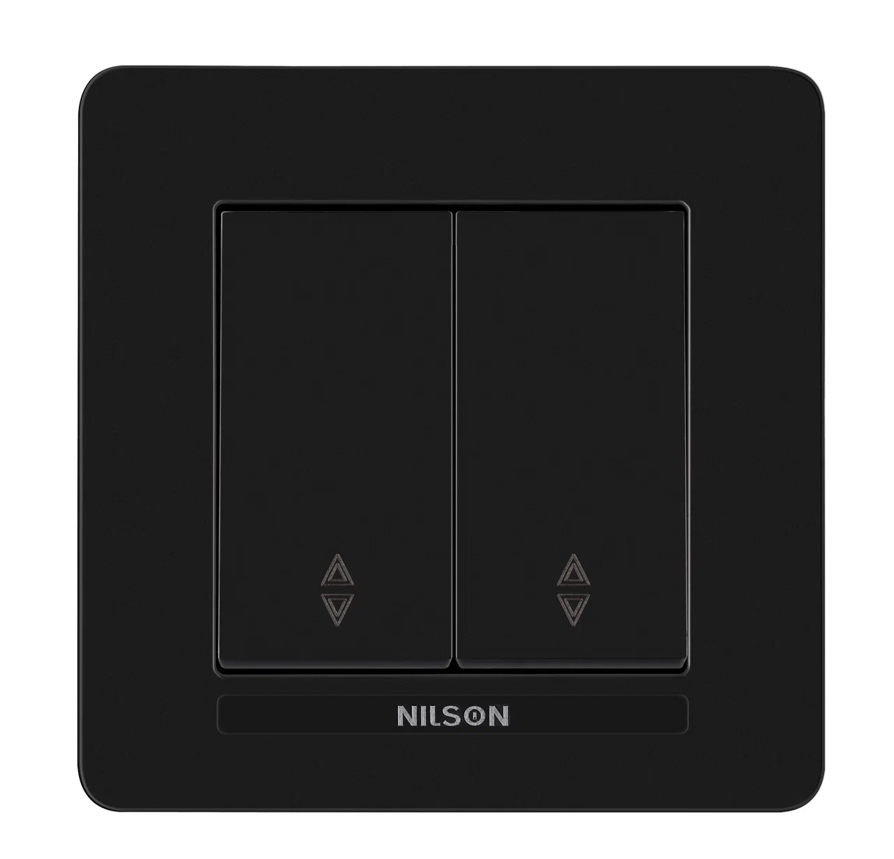 2fach Wechselschalter mit Rahmen Set Schwarz glänzend · SELENE