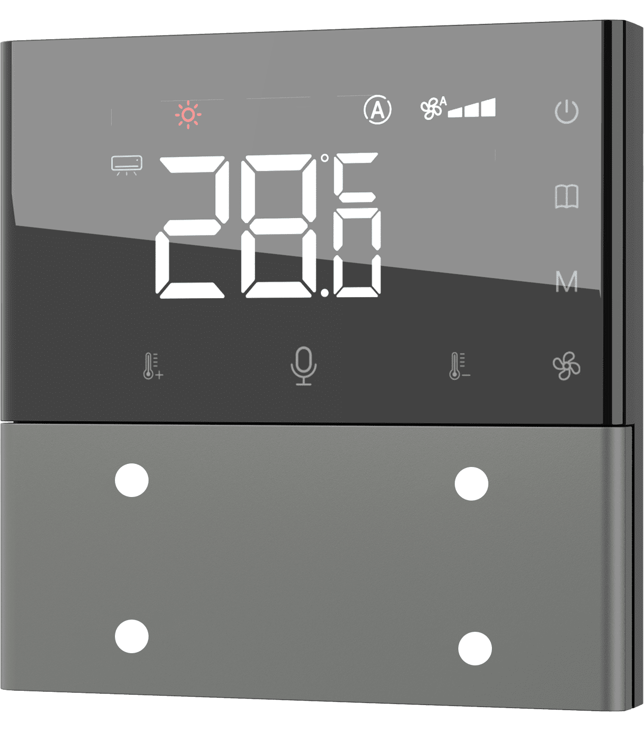 KNX Taster mit Thermostat Grau 4