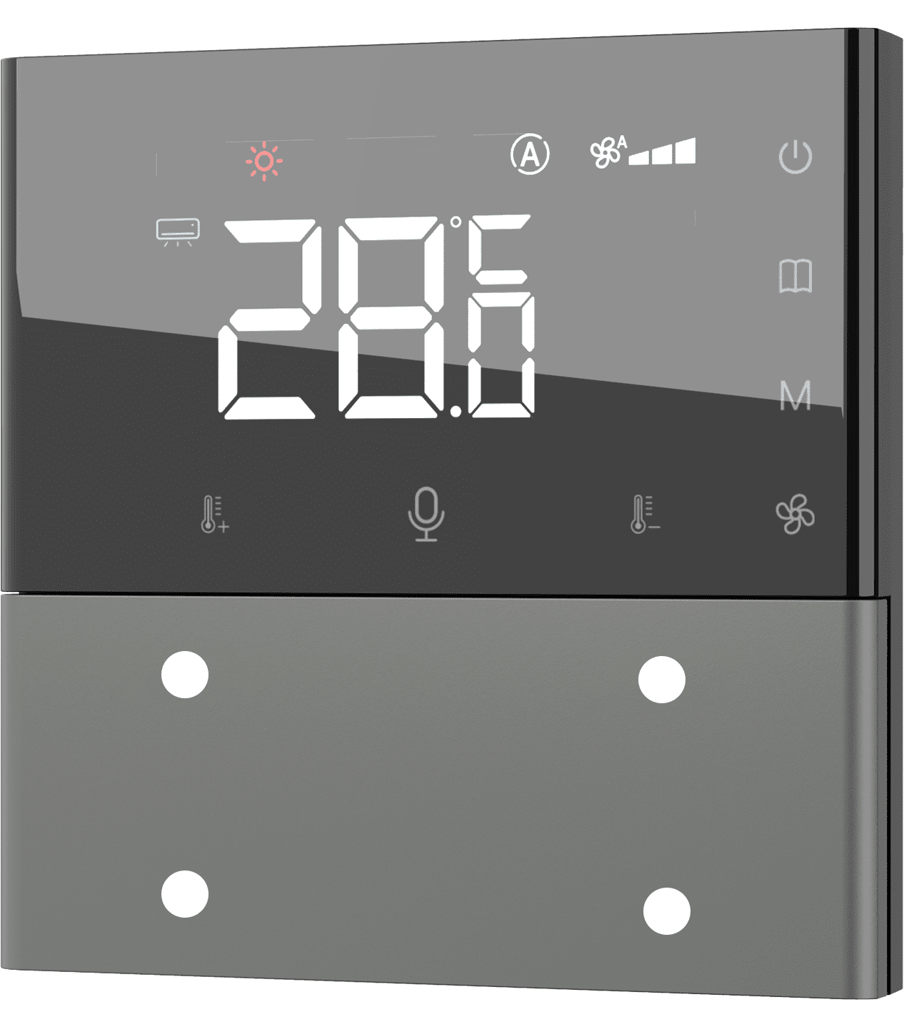 KNX Taster mit Thermostat Grau 4 KNX Taster mit Thermostat Grau 4