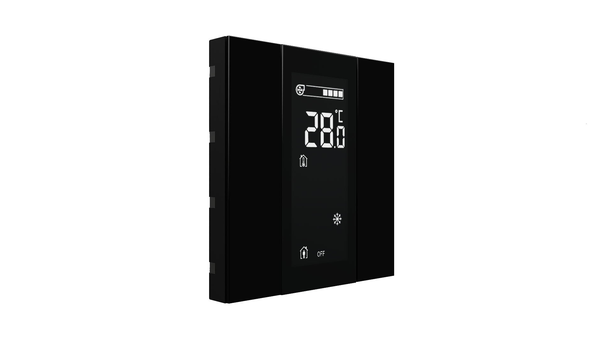 KNX Raumtemperatursensor mit Air Quality Sensor iSwitch+ Schwarz 2 Tasten