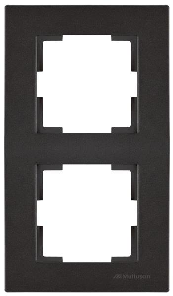 2 fach Rahmen vertikal Schwarz (RITA Metall Optik)