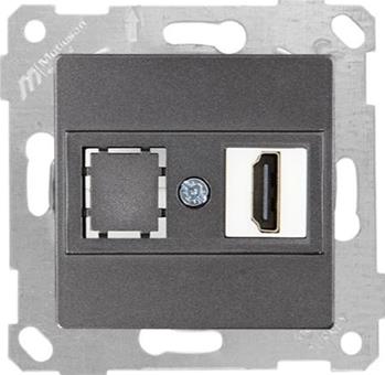 HDMI Dose Anthrazit - RITA Schalterserie HDMI Dose Anthrazit - RITA Schalterserie
