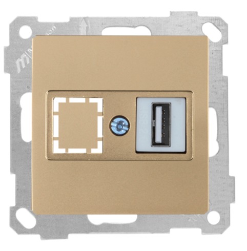 USB Anschluss einfach Gold (CANDELA Metall Optik)