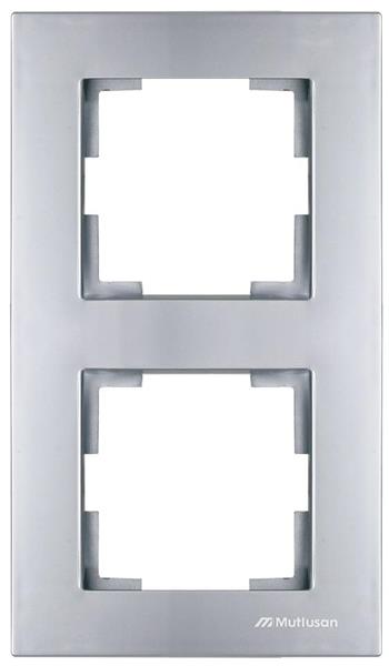 2 fach Rahmen vertikal Silber (RITA Metall Optik)
