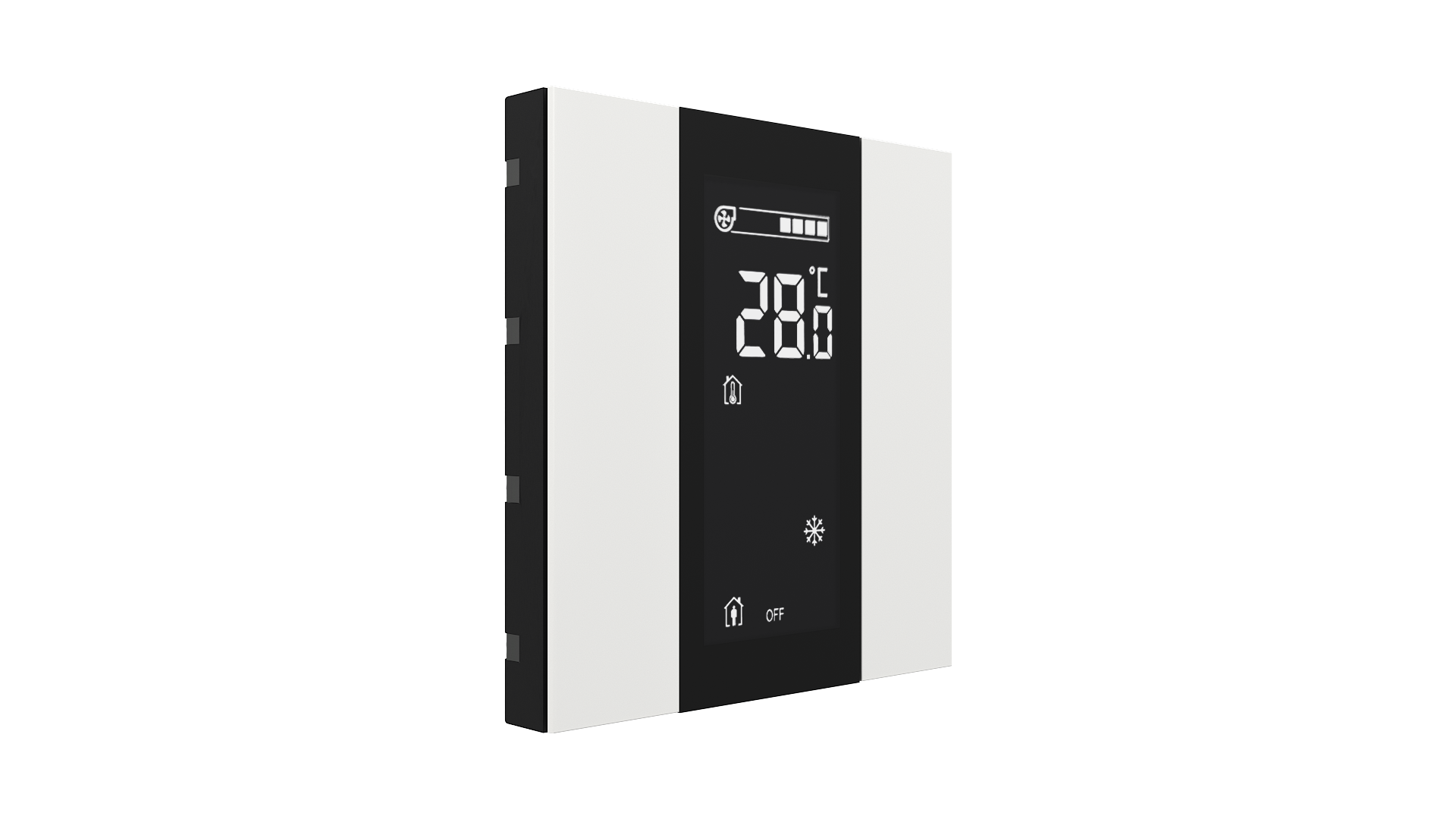 KNX Raumtemperatursensor mit Air Quality Sensor iSwitch+ Weiß glänzend 2 Tasten
