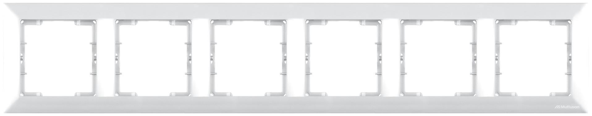 6 fach Rahmen horizontal Weiß - CANDELA Schalterserie 6 fach Rahmen horizontal Weiß - CANDELA Schalterserie