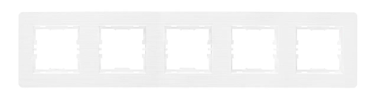 5fach Rahmen Horizontal gebürstet Weiß - SELENE Schalterserie