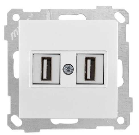 2 fach USB Steckdose Weiß - RITA Schalterserie 2 fach USB Steckdose Weiß - RITA Schalterserie