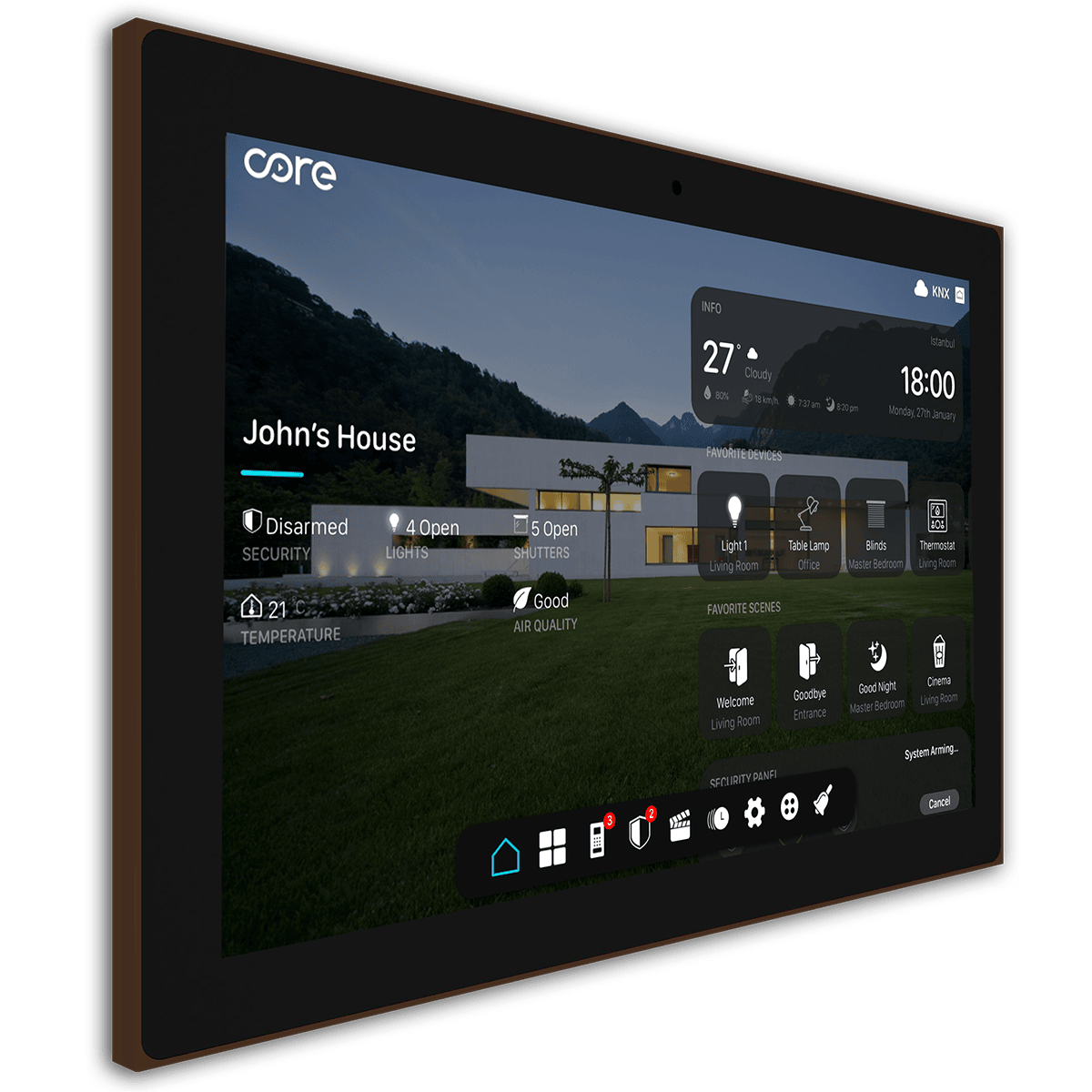 10 Zoll KNX Panel Surface Cocoa Grey von CORE