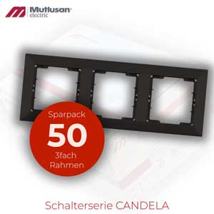 Sparset 50x 3fach Rahmen Horizontal Schwarz Matt CANDELA