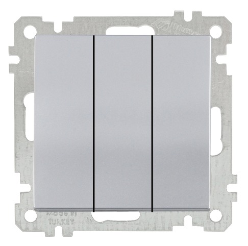 3 fach Schalter Silber (CANDELA Metall Optik) 3 fach Schalter Silber (CANDELA Metall Optik)