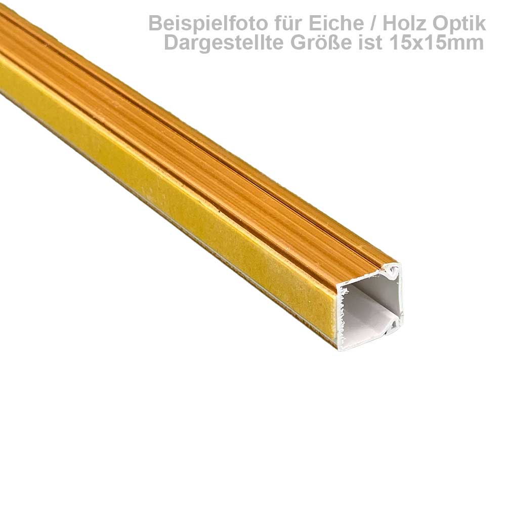20x10 mm Kabelkanal Eiche Holz Optik Selbstklebend 2x 1m
