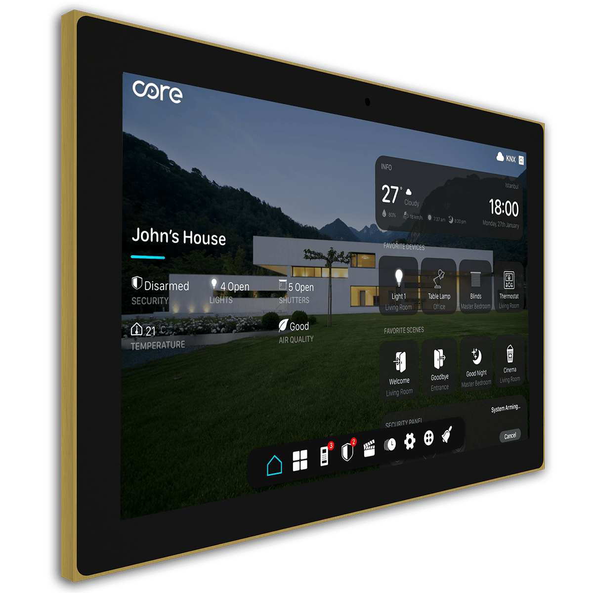 10 Zoll KNX Panel "Surface" Messing 10 Zoll KNX Panel "Surface" Messing