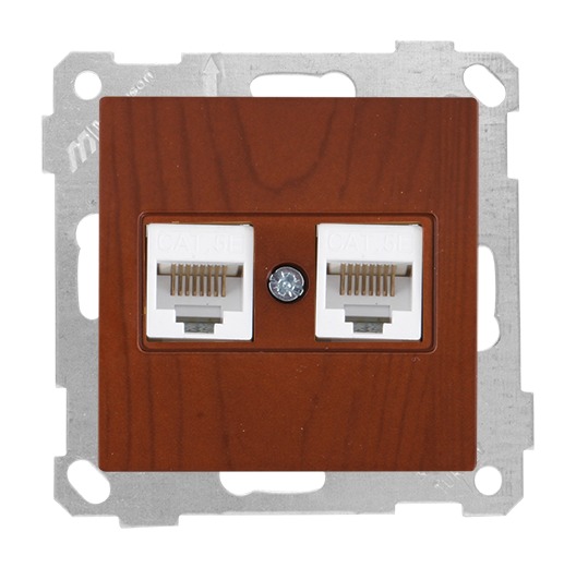 Netzwerk RJ45 CAT5e 2 fach Kirsche (CANDELA Holz Optik) Netzwerk RJ45 CAT5e 2 fach Kirsche (CANDELA Holz Optik)