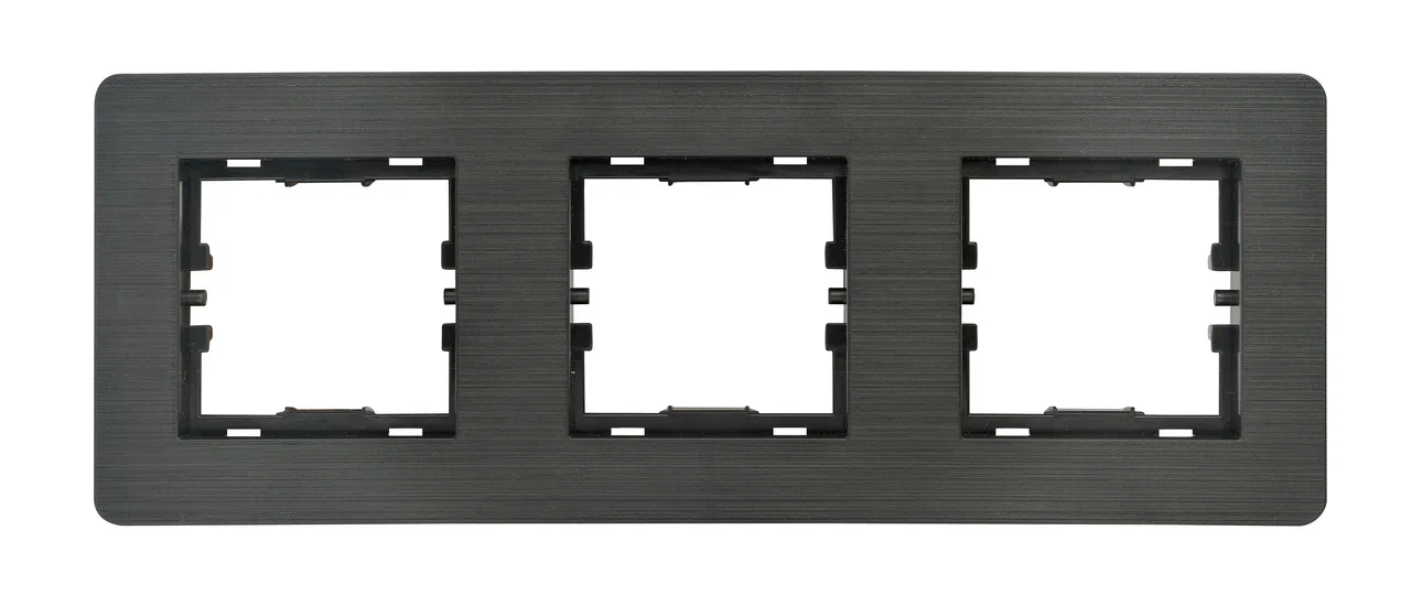 3fach Rahmen Horizontal gebürstet Anthrazit - SELENE Schalterserie