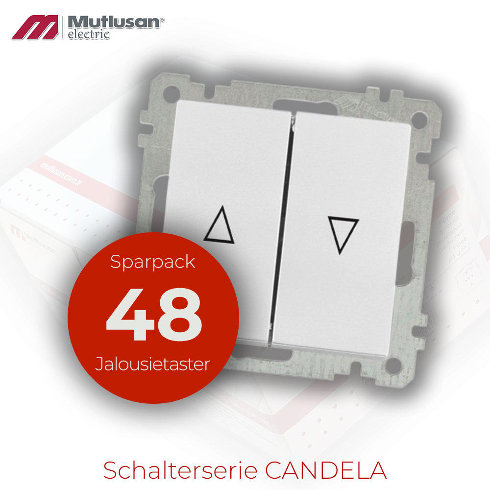 Sparset 48x Jalousie / Rollladen Taster weiß CANDELA Standard
