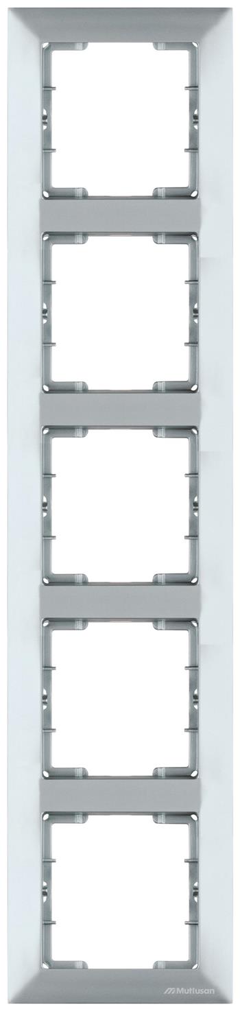 5 fach Rahmen vertikal Silber (CANDELA Metall Optik)