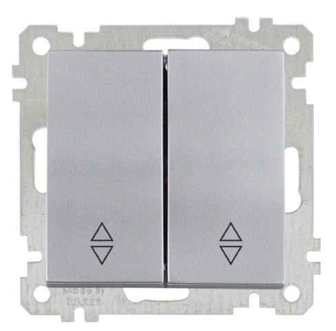 2 fach Wechselschalter Silber (CANDELA Metall Optik) 2 fach Wechselschalter Silber (CANDELA Metall Optik)