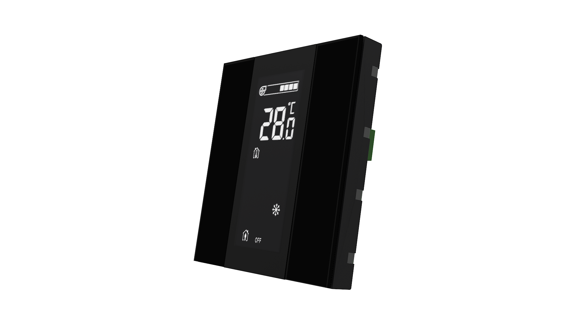 KNX Raumtemperatursensor mit Air Quality Sensor iSwitch+ Glas  Schwarz 2 Tasten