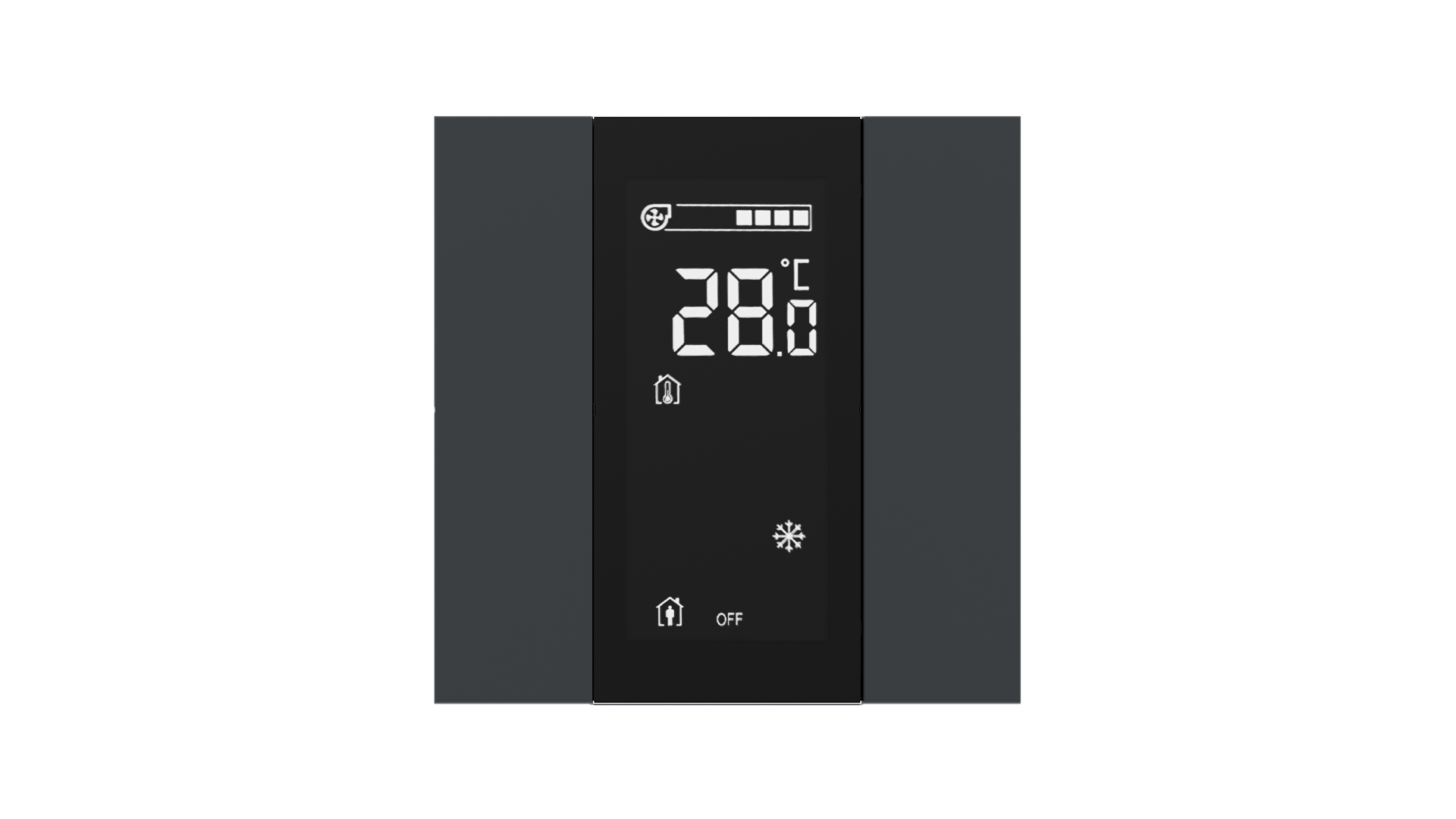 KNX Taster mit Display und Luftqualitätssensor iSwitch+ · Anthrazit matt