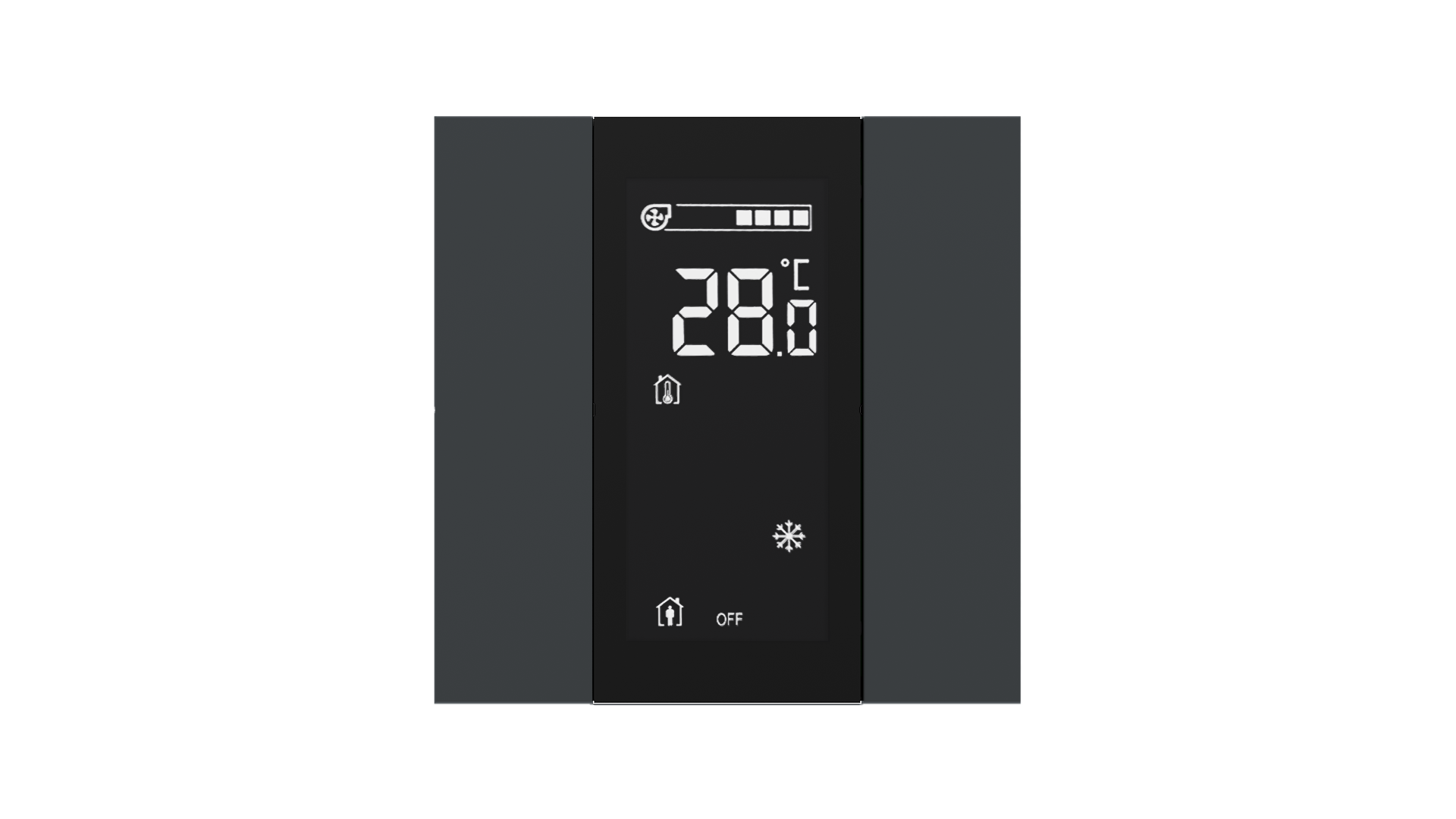 KNX Taster mit Display und Luftqualitätssensor iSwitch+ · Anthrazit matt KNX Taster mit Display und Luftqualitätssensor iSwitch+ · Anthrazit matt