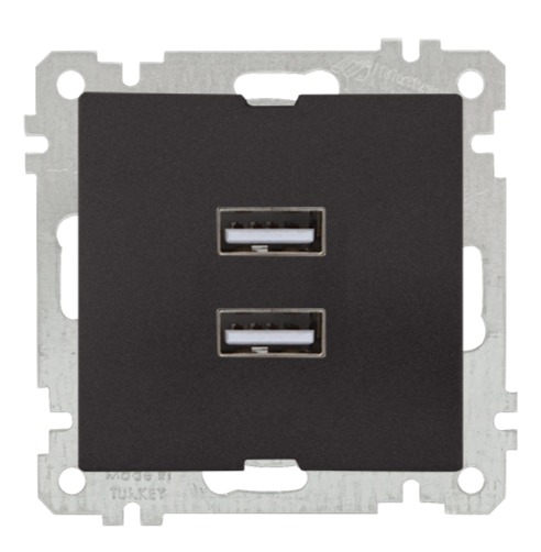 2 fach USB Steckdose mit Ladefunktion schwarz - CANDELA Schalterserie 2 fach USB Steckdose mit Ladefunktion schwarz - CANDELA Schalterserie
