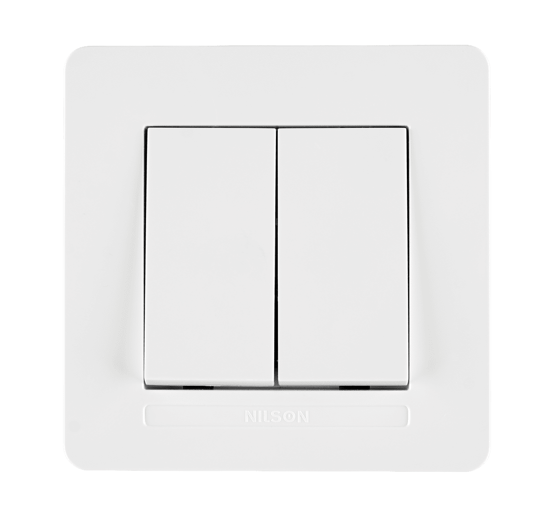 Doppelschalter mit Rahmen Set Weiß · SELENE