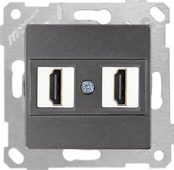 2 fach HDMI Dose Anthrazit - RITA Schalterserie 2 fach HDMI Dose Anthrazit - RITA Schalterserie