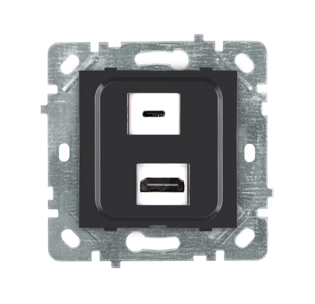 HDMI- und USB-C-Anschlussdose mit Audio-Klinkenbuchse Anthrazit · SELENE