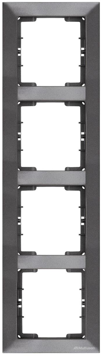 4fach Rahmen, vertikal, Anthrazit (CANDELA Metall Optik)