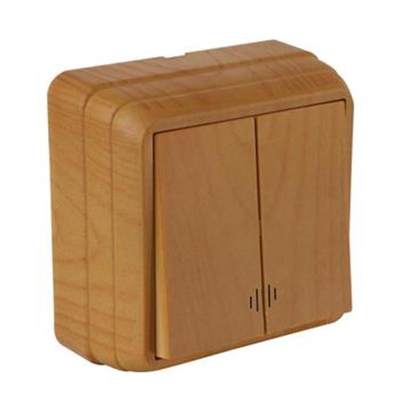 2 fach Kontrollschalter Eiche · BRON 2 fach Kontrollschalter Eiche · BRON