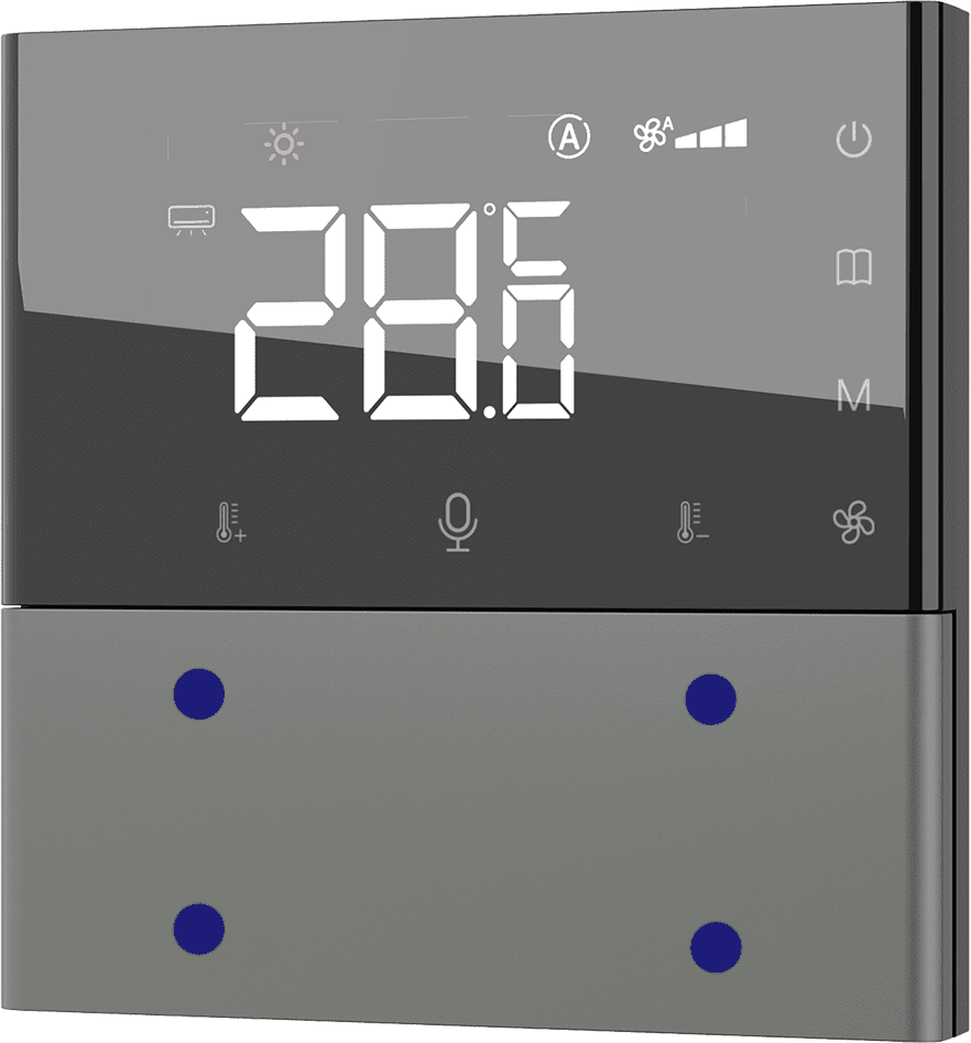 KNX Taster mit Thermostat Grau 4