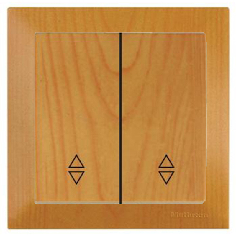 2 fach Wechselschalter mit Rahmen Eiche Holz Optik - CANDELA Schalterserie 2 fach Wechselschalter mit Rahmen Eiche Holz Optik - CANDELA Schalterserie