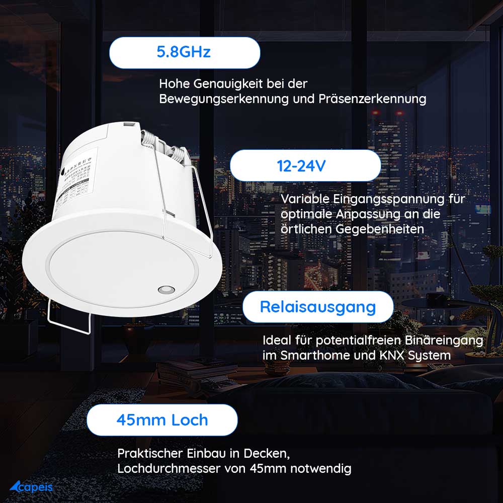 Bewegungsmelder Radar Decke 9m