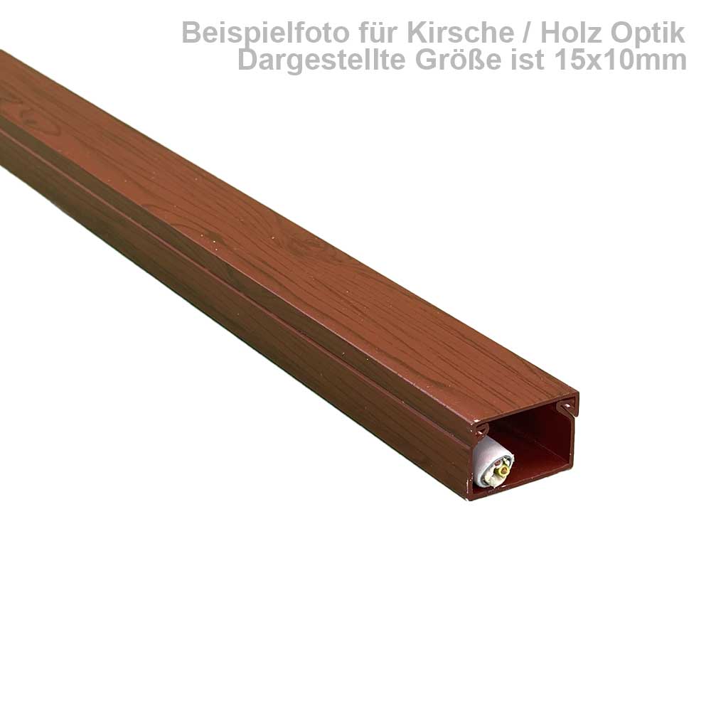 15x10 mm Kabelkanal Kirsche Dunkel mit Maserung Schrauben 1m